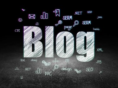 Web tasarım konsepti: grunge karanlık odada Blog