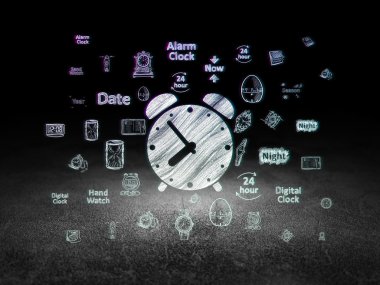 Zaman kavramı: grunge karanlık odada çalar saat