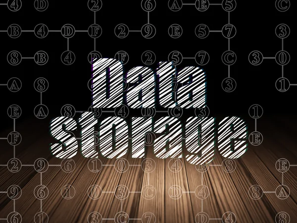 Informationskonzept: Datenspeicherung im Grunge Dark Room — Stockfoto