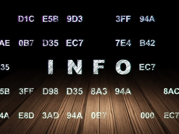 Concepto de información: Info en sala oscura grunge — Foto de Stock