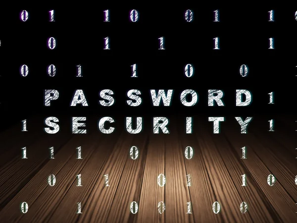 Protection concept: Password Security in grunge dark room — Stock Photo, Image