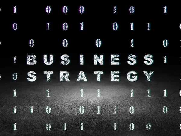 Finance concept: Business Strategy in grunge dark room — Stock Photo, Image