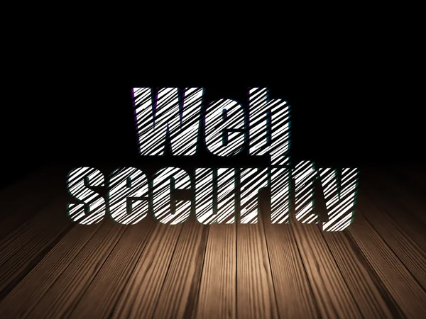 Concepto de diseño web: Seguridad web en sala oscura grunge — Foto de Stock