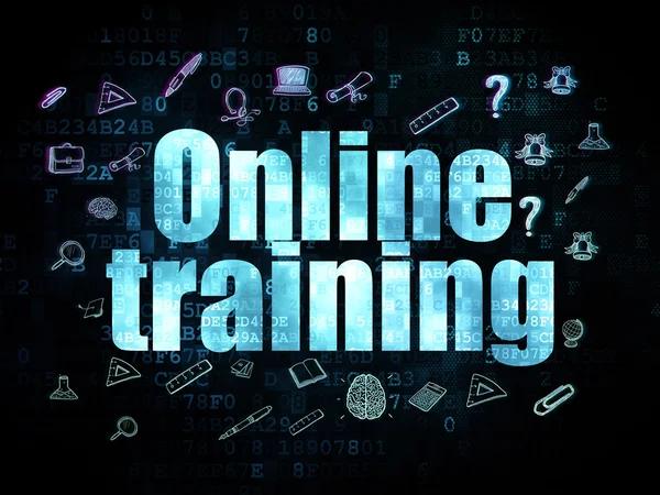 Концепция обучения: онлайн-обучение на цифровом фоне — стоковое фото