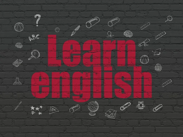 Oktatási koncepció: elsajátítani az angol nyelvet a háttér — Stock Fotó