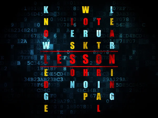 Studera begrepp: word lektion i lösa korsord — Stockfoto