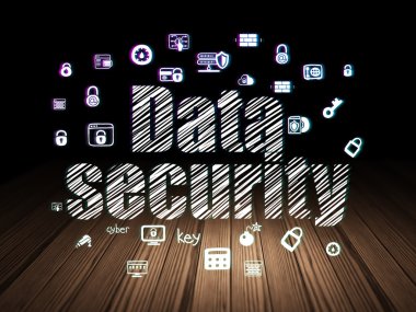 Emniyet konsepti: grunge karanlık odada veri güvenliği