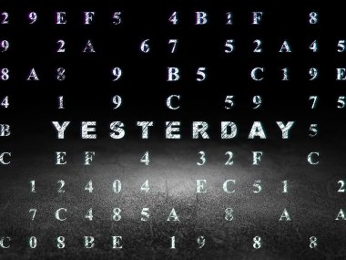 Zaman çizelgesi kavramı: dün grunge karanlık odada