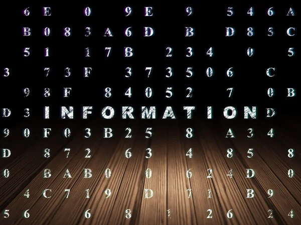 Data koncept: Information i grunge mörkt rum — Stockfoto