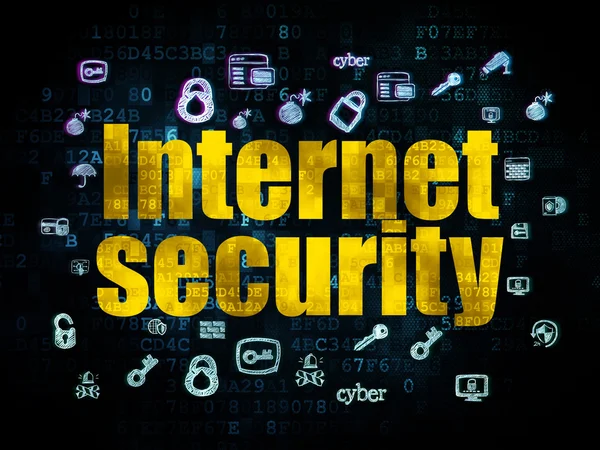 Έννοια ασφάλειας: ασφάλεια στο Διαδίκτυο σε ψηφιακό φόντο — Φωτογραφία Αρχείου