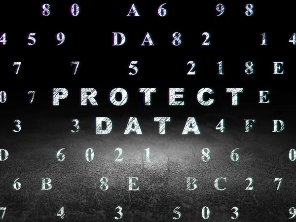 Koncepcja bezpieczeństwa: ochrony danych w ciemnym pokoju grunge — Zdjęcie stockowe