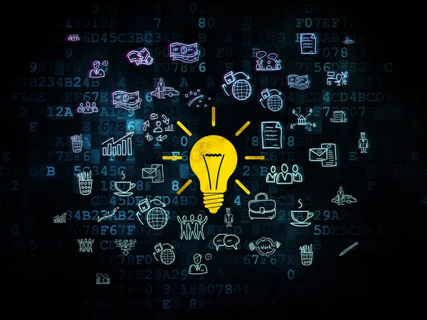 Finance concept: Light Bulb on Digital background — Stock Photo, Image