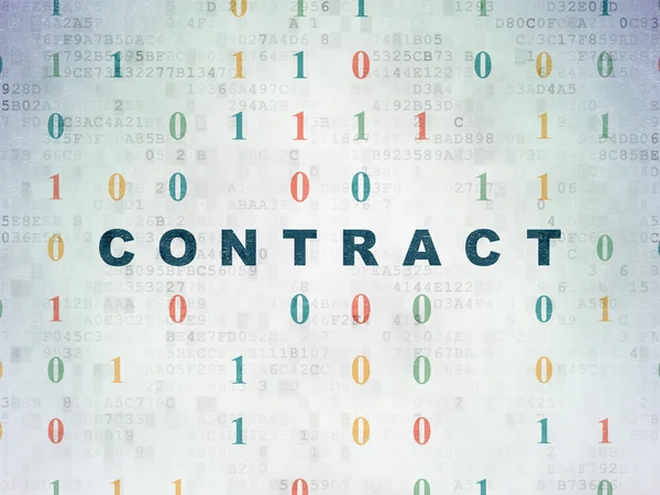 Affärsidé: kontrakt på digitala papper bakgrund — Stockfoto