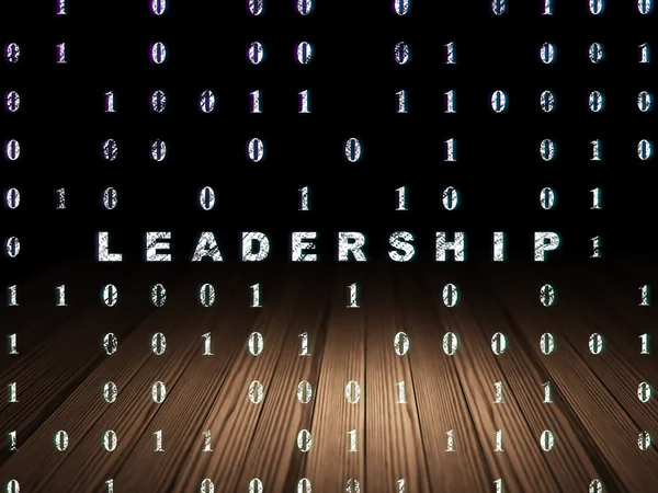 Business concept: Leadership in grunge dark room — Stock Photo, Image