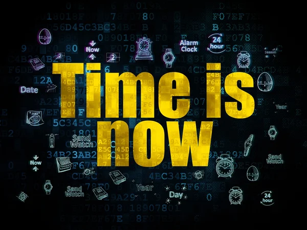 Time concept: Time is Now on Digital background — Stock Photo, Image