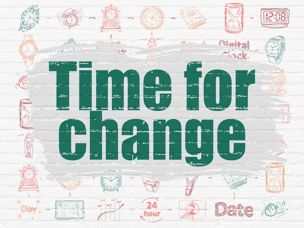 Time concept: Ώρα για Αλλαγή σε φόντο τοίχου — Φωτογραφία Αρχείου