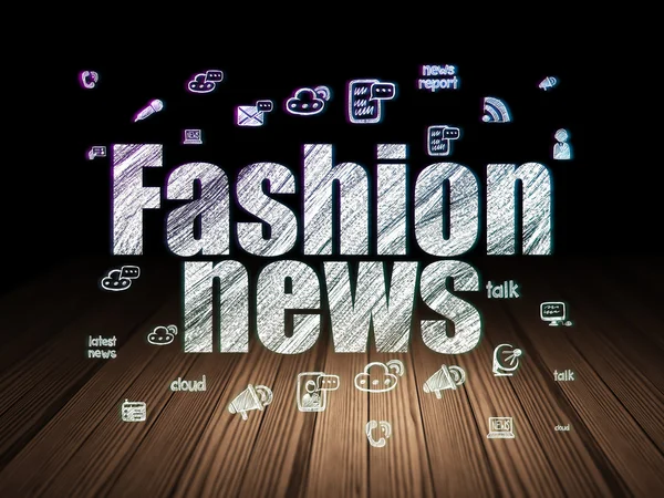 News concept: Fashion News in grunge dark room — Stock Photo, Image
