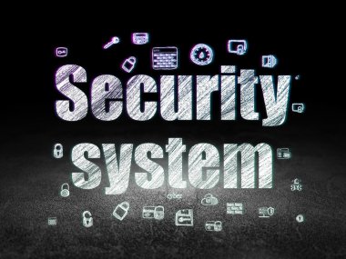 Gizlilik kavramı: grunge karanlık odada güvenlik sistemi