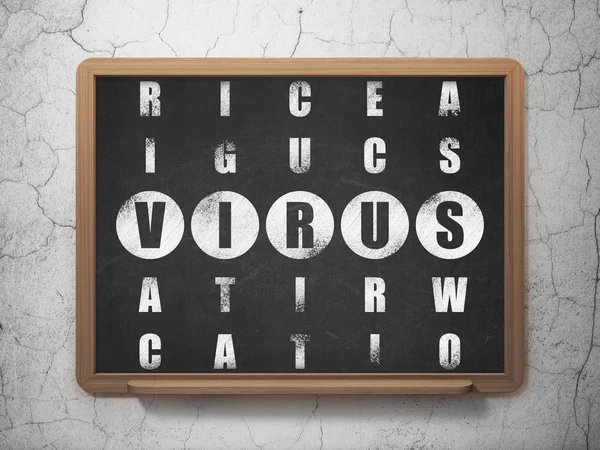 Conceito de proteção: vírus palavra na resolução de enigma de palavras cruzadas — Fotografia de Stock