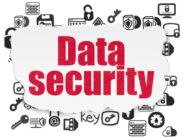 Privacy concept: beveiliging van de gegevens op papier gescheurd achtergrond — Stockfoto