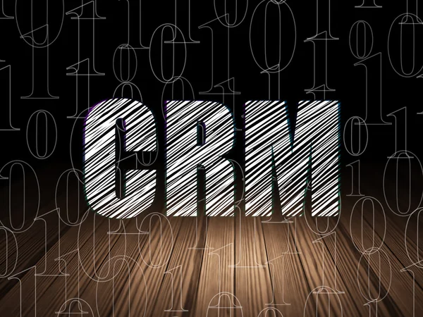 Business concept: CRM in grunge dark room — Stock Photo, Image