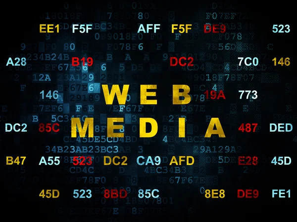 Web-Entwicklungskonzept: Web-Medien auf digitalem Hintergrund — Stockfoto