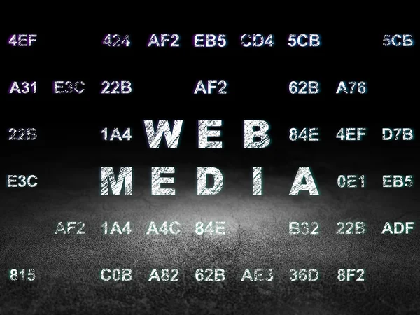 Έννοια της ανάπτυξης Web: Web μέσα στο σκοτεινό δωμάτιο grunge — Φωτογραφία Αρχείου