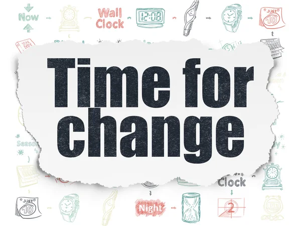 Time concept: Time for Change on Torn Paper background — Stock Photo, Image