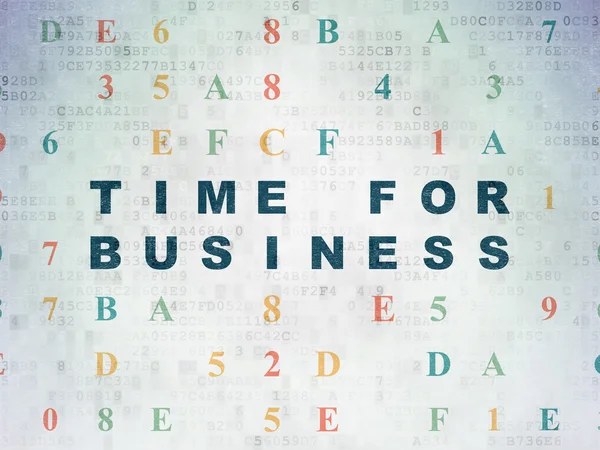 Концепция графика: время для бизнеса на фоне цифровых документов — стоковое фото