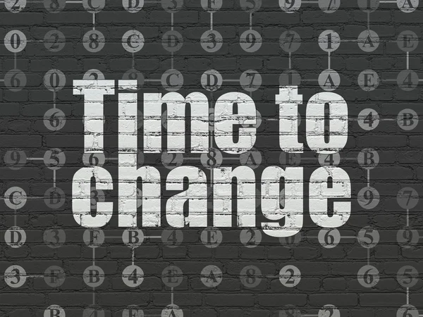 Zeitachsenkonzept: Zeit, sich auf Wandhintergrund zu ändern — Stockfoto