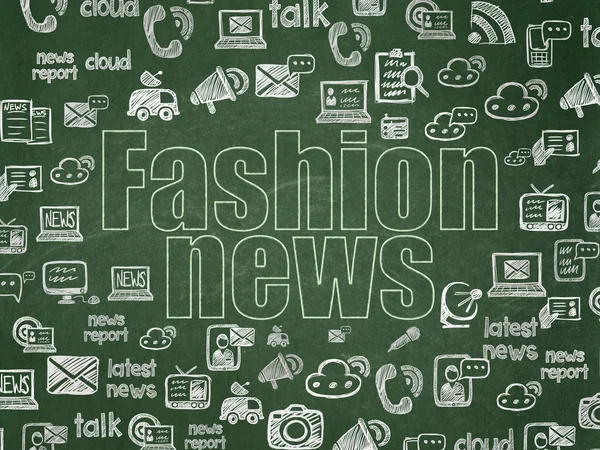 News concept: Fashion News on School Board background — Stock Photo, Image