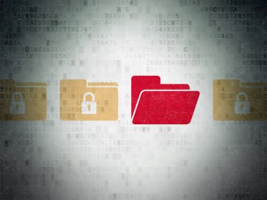 Privacy concept: folder icon on Digital Paper background