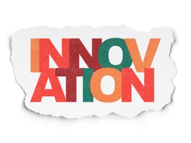 Business concept: Innovation on Torn Paper background