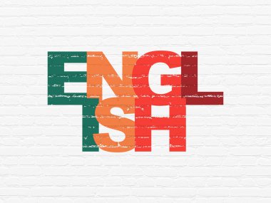 Kavram öğrenme: duvar arka plan üzerinde İngilizce