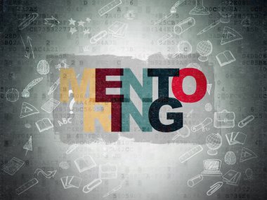 Learning concept: Mentoring on Digital Paper background