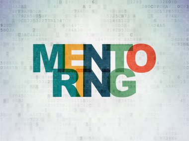 Learning concept: Mentoring on Digital Paper background