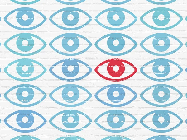 Protection concept: eye icon on wall background — Stock Photo, Image