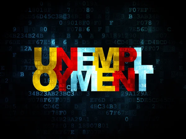 Bedrijfsconcept: werkloosheid op digitale achtergrond — Stockfoto