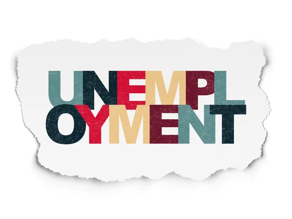 Έννοια χρηματοδότησης: Ανεργία σε σκισμένο χαρτί — Φωτογραφία Αρχείου