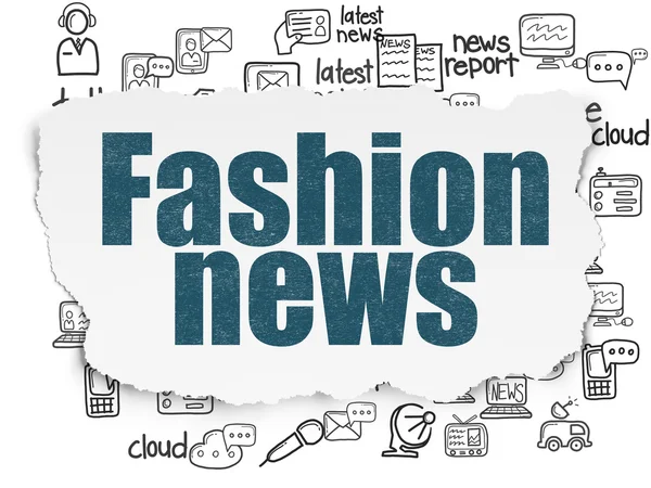 Concetto di notizie: Fashion News su sfondo carta strappata — Foto Stock