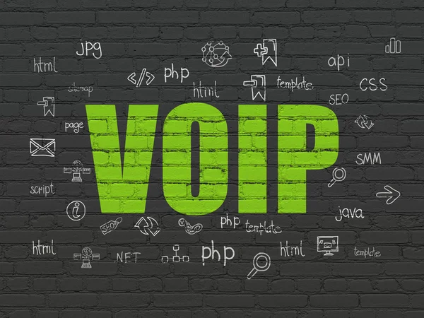 Web-Design-Konzept: VoIP auf Wandhintergrund — Stockfoto