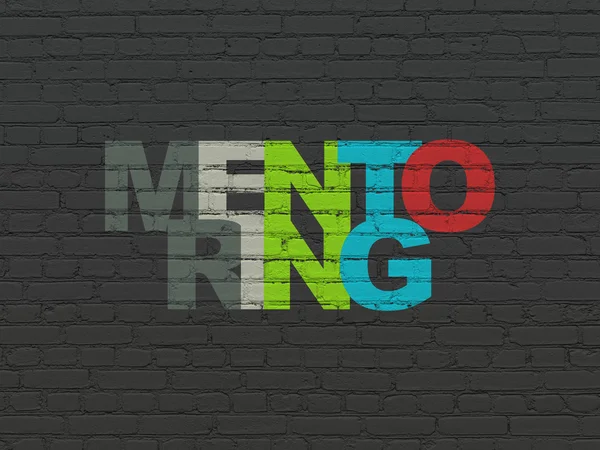 Concetto di istruzione: Mentoring su sfondo muro — Foto Stock