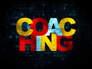 Eğitim kavramı: dijital arka plan üzerinde koçluk