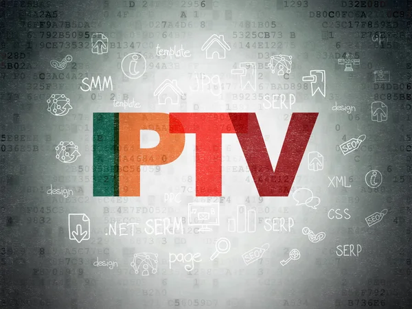 Web designkoncept: Iptv på digitala papper bakgrund — Stockfoto