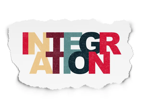 Business concept: Integration on Torn Paper background — Stock Photo, Image