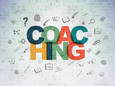 Learning concept: Coaching on Digital Paper background