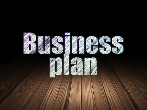 Finance concept: Business Plan in grunge dark room — 스톡 사진