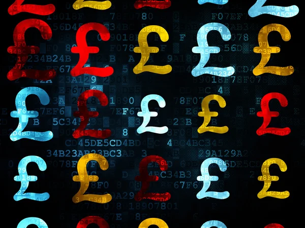 Money concept: Pound icons on Digital background — Stok fotoğraf