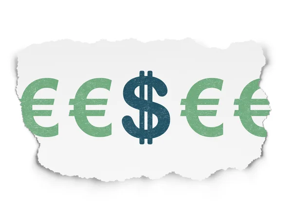 Currency concept: dollar icon on Torn Paper background — Stock Photo, Image