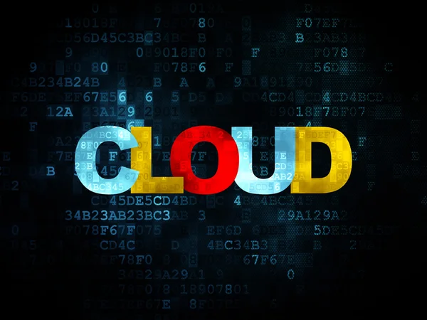 Cloud Computing Konzept: Cloud auf digitalem Hintergrund — Stockfoto